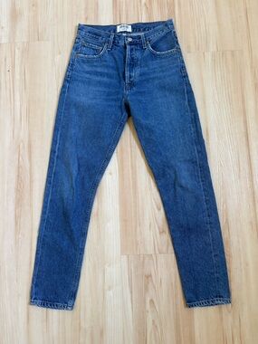 Agolde Riley Slim Straight Denim Jeans in Blue